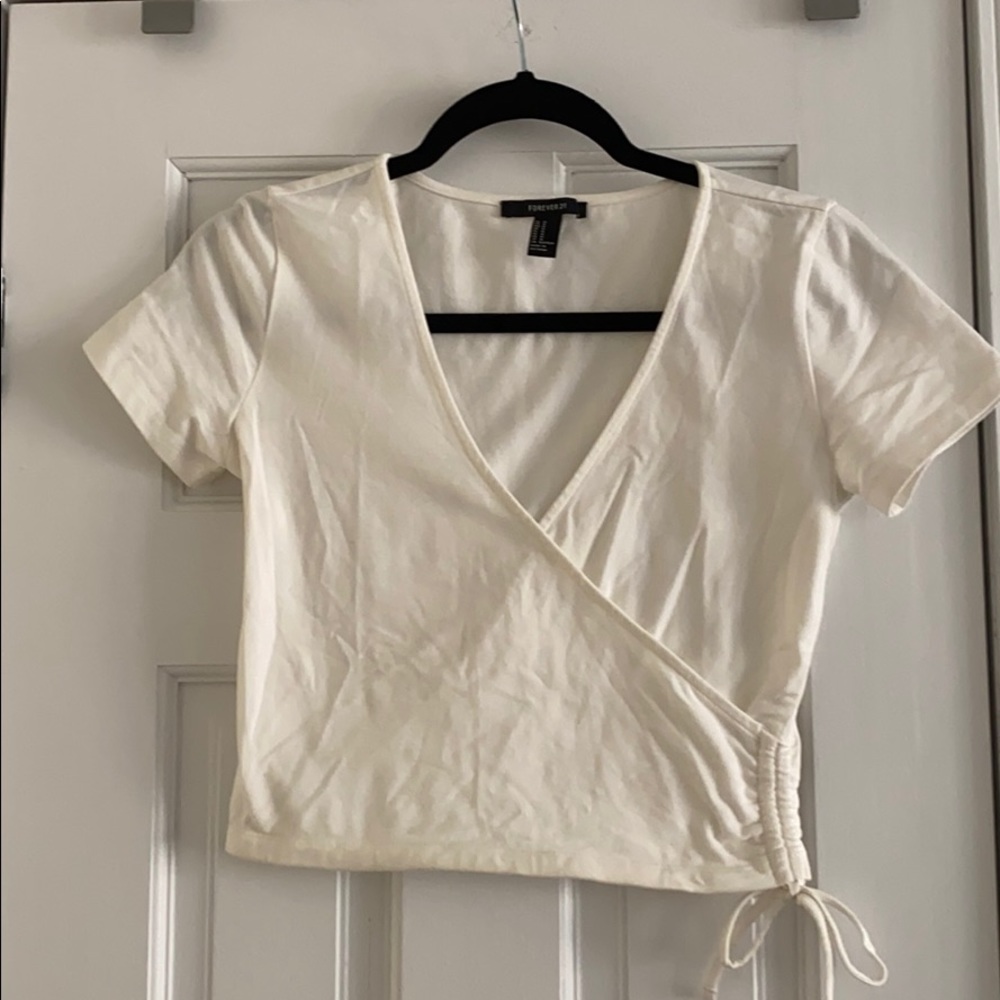 Low cut tie around ruched top from Forever 21!